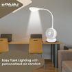 Bajaj AirLight 85 mm Personal Rechargeable Fan with Task lighting |8 W Table Fan| 360-Degree Table Lamp| 3-6 Hours* Battery Backup| Silent Operation| USB Charging Fan की तस्वीर