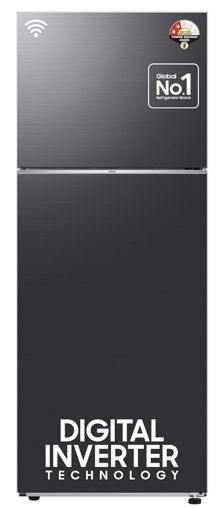 Samsung 465 L, Optimal Fresh+, Digital Inverter, Frost Free Double Door WiFi Embedded Refrigerator (RT51CG662AB1TL, Black Matt, 2023 Model) की तस्वीर