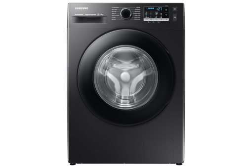 Picture of Samsung 8 kg, Hygiene Steam with Inbuilt Heater, Digital Inverter, Fully-Automatic Front Load Washing Machine (WW80TA046AB1TL, Black)