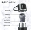 Picture of Stainless Steel Vacuum Insulated Bottle Water Flask Gift Set With Two Cups Hot & Cold | Gifts For Employees | Corporate Gift Item - 500 Ml