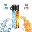 Picture of Stainless Steel Vacuum Insulated Bottle Water Flask Gift Set With Two Cups Hot & Cold | Gifts For Employees | Corporate Gift Item - 500 Ml