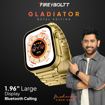 Picture of Fire-Boltt Gladiator 1.96" Biggest Display Luxury Stainless Steel Smart Watch with Bluetooth Calling, Voice Assistant &123 Sports Modes, 8 Unique UI Interactions, 24/7 Heart Rate Tracking (Gold), (Gladiator SS BSW072)