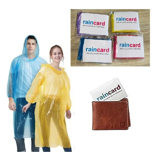 Picture of 100 PC Unisex Disposable Rain Card for Emergency Use Waterproof with Smallest Pocket Size| Easy to Carry