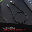 Picture of boAt Type C A320 Tangle-free, Sturdy Type C Cable with 3A Rapid Charging & 480mbps Data Transmission(Black)