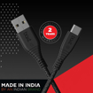 Picture of boAt Type C A320 Tangle-free, Sturdy Type C Cable with 3A Rapid Charging & 480mbps Data Transmission(Black)