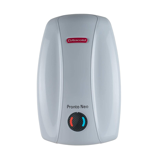 Racold PRONTO NEO Electric Instant Water Heater 3L – Vertical Geyser for Bathrooom, Anti Backflow System, 3 Safety Levels, Rust Proof Body, Faster Heating, with Fire Retardant Cable, White (PRONTO NEO (3801876), 3L, 3kW) की तस्वीर