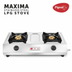 Picture of Pigeon by Stovekraft Favourite Maxima Stainless Steel 2 Burner Gas Stove, Manual Ignition, standard (12312) (Silver) (Maxima- 2 Burner)