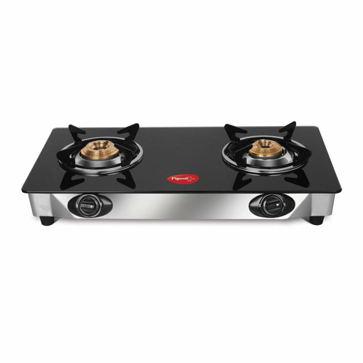 Pigeon by Stovekraft Stainless Steel Ayush Glasstop 2 Burner Gas Stove (Black) Open (14401) Ayush - 2 BR की तस्वीर