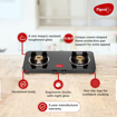 Picture of Pigeon by Stovekraft Sleek 2 Burner Ultra Slim Gas Stove with Glass Top, Manual, Black, (14763)