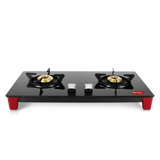 Pigeon Infinity Gas Cooktop with Glass Top and Stainless Steel body 2 Burner Gas Stove, Manual Ignition, Black ,(12629) की तस्वीर