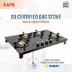 Picture of Pigeon by Stovekraft Infinity Glass Top 4 Burner Gas Stove, Manual Ignition (Black), (14062)