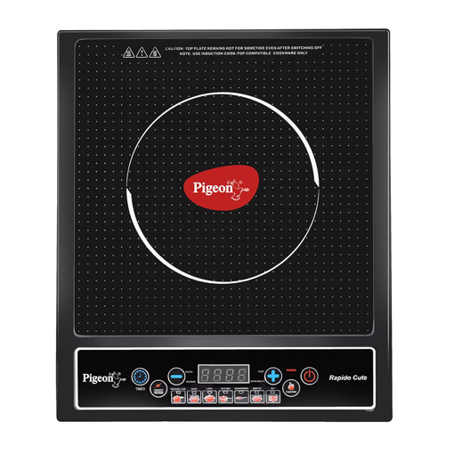 Picture of Pigeon by Stovekraft Copper Coil Rapido Cute Induction Cooktop (Black), ((667 -M) Rapido Cute-1800W)