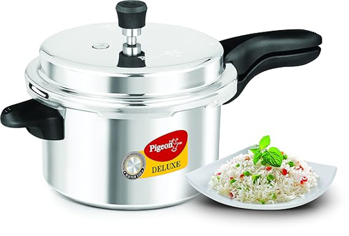 Picture of Pigeon by Stovekraft Deluxe Aluminium Outer Lid Pressure Cooker, 5 Litres, Silver, ((103)Deluxe Pressure Cooker 5 Litre Outer Lid)