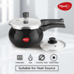 Picture of Pigeon by Stovekraft 12639 Titanium Hard Anodised Aluminium Outer Lid Handi Pressure Cooker, 3 Litres, Black, ((12639) Titanium Handi Hard Anodized 3 Litre Outer Lid IB)