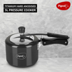 Picture of Pigeon by Stovekraft Titanium Induction Base Inner Lid Hard Anodised Aluminium Pressure Cooker, 3 litres, Black, ((12421) Titanium Hard Anodized 3 Litre Inner Lid IB)