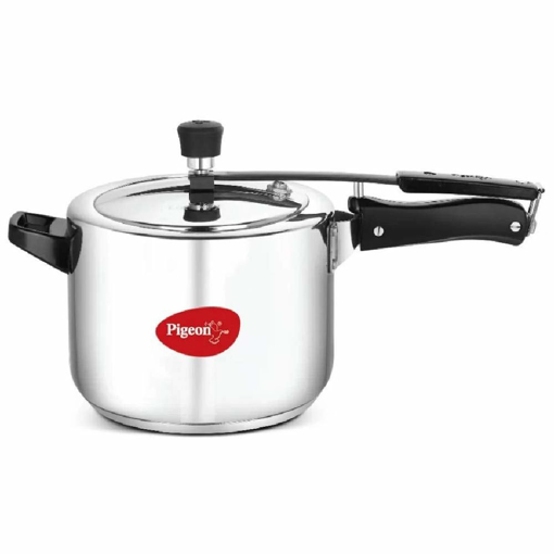 Picture of Pigeon Pigeon Inox Stainless Steel Pressure Cooker 5 Litre 14500 5 L Inner Lid Induction Bottom Pressure Cooker  (Stainless Steel) (Inox Stainless Steel 5 Litre Inner Lid IB)