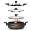 Pigeon By Stovekraft All in One Super Cooker Aluminium with Outer Lid Induction and Gas Stove Compatible 3 Litre Capacity for Healthy Cooking (Black), ((620-H) Super Cooker Hard Anodized 3 Litre Outer Lid IB) की तस्वीर