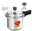 Picture of Pigeon by Stovekraft Mini Combi Aluminium Pressure Outer Lid Cooker Set, 2 and 3 Litres with Common Lid (12610) - Silver, (Aluminium Mini Combi (2+3 Litre) Outer Lid IB)