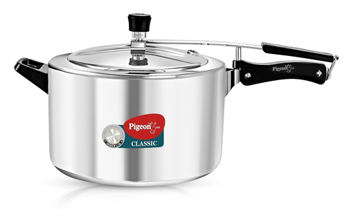 Picture of Pigeon by Stovekraft 8 Litre Classic Aluminium Inner Lid Non-Induction base Pressure Cooker (Silver) BIS Certified, (15033)