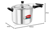 Picture of Pigeon by Stovekraft 10 Litre Classic Aluminium Inner Lid Non-Induction base Pressure Cooker (Silver) BIS Certified, (15034)