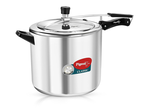 Picture of Pigeon by Stovekraft 12 Litre Classic Aluminium Inner Lid Non-Induction base Pressure Cooker (Silver) BIS Certified, (15035)