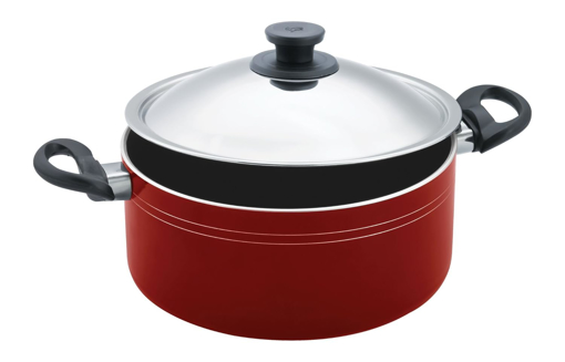 Pigeon by Stovekraft Aluminium Non-Stick Biriyani Pot with Lid, 3.5 litres (Red), Biryani Pot - 3.5 Litre  (272) की तस्वीर