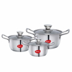 Pigeon Stainless Steel Casserole with Lid Cookware Set (Grey, Silver) (SPL SS Casrole 3 Set (16 18 20 cm), 14658) की तस्वीर