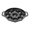 Picture of Pigeon Long Lasting Cast Iron Panniyarakkal 9 Rounds, Naturally Non-Stick, Even Heat Distribution and Retains Heat for Long That Compatible with All Heating Source - Black,  Cast Iron Panniyarkal 9 Round (14729)