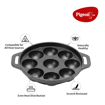 Pigeon Long Lasting Cast Iron Panniyarakkal 9 Rounds, Naturally Non-Stick, Even Heat Distribution and Retains Heat for Long That Compatible with All Heating Source - Black,  Cast Iron Panniyarkal 9 Round (14729) की तस्वीर