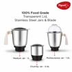 Picture of Pigeon by Stovekraft Splendour JX 750 Watt Juicer Mixer Grinder with 4 Stainless Steel Jars for Juice, dry grinding, wet grinding and making chutney, White, Centimeter (12615)