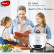 Picture of Pigeon by Stovekraft Joy Rice Cooker with Single pot, 1 litres. (White) | Toughened Glass Lid | 400 Watts | Aluminium Cooking Pot | Measuring Cup| Spatula | Energy Efficient Cooking (387)