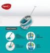 Picture of Pigeon Clean Easy Deluxe Spin Mop with Big Wheels and Stainless Steel Wringer (Aqua green, 2 refills) (14211)