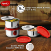 Picture of Pigeon Lunch Box Nutri Fresh Stainless Steel Insulated Tiffin Box | Keeps Food Warm and Fresh| Pack of 3 - Grey (2 year Warranty) (15582)