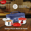 Picture of Pigeon Lunch Box Nutri Fresh Stainless Steel Insulated Tiffin Box | Keeps Food Warm and Fresh| Pack of 2 - Blue (2 year Warranty) (15578)