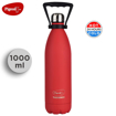 Picture of Pigeon by Stovekraft Aqua Scarlet Stainless Steel Double Walled Leak Proof Thermos Water Bottle with Copper Coating Inside for Better Hot and Cold Retention 1000 ml (Red) (1 Year Warranty) (15515)