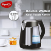 Pigeon Spark 1.2 ltr double walled kettle/Stainless Steel interior/Cool touch outer body/with keep warm feature / 1 year warranty (black, 1500 watts) (15634) की तस्वीर