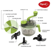 Picture of Pigeon by Stovekraft Tornado Turbo Manual Chopper 1.5 L Used for Chopping, Atta Kneader, Slicing, Shredding and Whipping - Green, Large (14691)