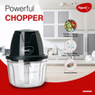 Picture of Pigeon Zoom Electric Chopper 350 ml, Portable with 3 Stainless Steel Blades for Effortlessly Chopping Vegetables and Fruits - Green, 30 Watts (14950)