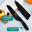 Picture of Pigeon by Stovekraft Edge Carbon Knife Set 6 Pcs (Black) (16029)