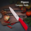 Pigeon by Stovekraft Edge Ceramic Knife 4 Inch (Red::White) (16043) की तस्वीर