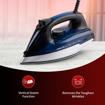 Pigeon by Stovekraft Satin Steam Iron For Clothes | 2400 Watt Instant Heat with Spray (BLUE) | Ceramic Base Plate with GlideTech | Anti Drip | HyperBurst & Vertical Steam | Self-Clean | 1.7M Long Cord (15982) की तस्वीर