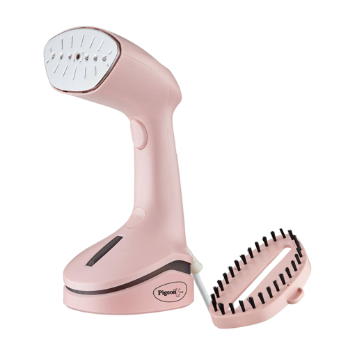 Pigeon by Stovekraft Handheld Garment Steamer |1200 Watt (PINK) |Continous Steam 20gms/min. |Stainless Steel 'No Burns' Glide Plate |Detachable Lint Brush |Vertical and Horizontal Steaming |200ml Tank (16017) की तस्वीर