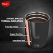 Picture of Pigeon Thermocup 350 ml: Stainless Steel Vacuum Insulated Coffee Cup/Tumbler for Hot and Cold Drinks, BPA-Free, Leak-Proof, Coffee Mug with Double Lid – Ideal for Car, Home, Office, Travelling|Black (16046)