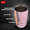 Picture of Pigeon Thermocup 400 ml: Stainless Steel Vacuum Insulated Coffee Cup/Tumbler for Hot and Cold Drinks, BPA-Free, Leak-Proof, Coffee Mug with Double Lid – Ideal for Car, Home, Office, Travelling|Pink (16049)