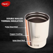 Pigeon Thermocup 350 ml: Stainless Steel Vacuum Insulated Coffee Cup/Tumbler for Hot and Cold Drinks, BPA-Free, Leak-Proof, Coffee Mug with Double Lid – Ideal for Car,Home, Office, Travelling |White (16036) की तस्वीर