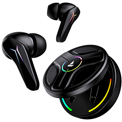 Picture of boAt Immortal 141 TWS Gaming Earbuds with ENxᵀᴹ Tech, Up to 40 Hours Playtime, BEASTᵀᴹ Mode, IPX4 Resistance, IWPᵀᴹ Tech, RBG Lights, & USB Type-C Port(Black Sabre) (Immortal 141)