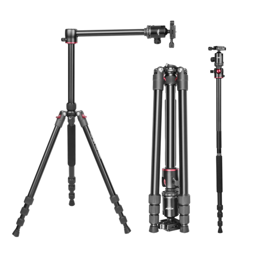 DIGITEK® (DTR 520 BH) 152CM Foldable Aluminum Tripod Cum Monopod with Swivel Pan Head, 4 Section Adjustment, 7kg Max Load, Max Operating Height: 4.95Ft, Compatible with DSLR Camera, Dv Video Camcorder (DV- Tripods, DTR 520 BH) की तस्वीर