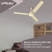 Bajaj Durato 12S1 1200Mm (48") Ceiling Fans For Home |Bee Star Rated Energy Efficient Ceiling Fan|Thermatuff Technology| High Airdelivery & Highspeed 400 Rpm| 3-Yr Warranty Ivory की तस्वीर