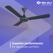 Bajaj Brezza 425 1200 Mm Ceiling Fans For Home | Rust Free Coating For Long Life | High Air Delivery | 2 Years Warranty | Marathon Blue (Breeza EE 1200mm Marathon Blue CF) की तस्वीर