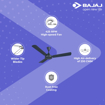 Bajaj Brezza 425 1200 Mm Ceiling Fans For Home | Rust Free Coating For Long Life | High Air Delivery | 2 Years Warranty | Marathon Blue (Breeza EE 1200mm Marathon Blue CF) की तस्वीर